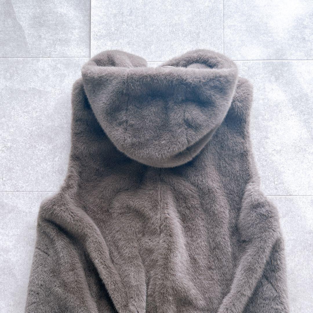 極美品✨ Arpege story ファージップベスト チャコールグレー M