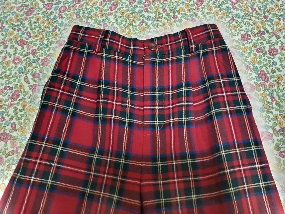 萌**様 ジェーンマープル　タータンチェックフリルトリムパンツ　新品