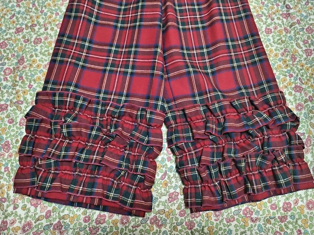 萌**様 ジェーンマープル　タータンチェックフリルトリムパンツ　新品