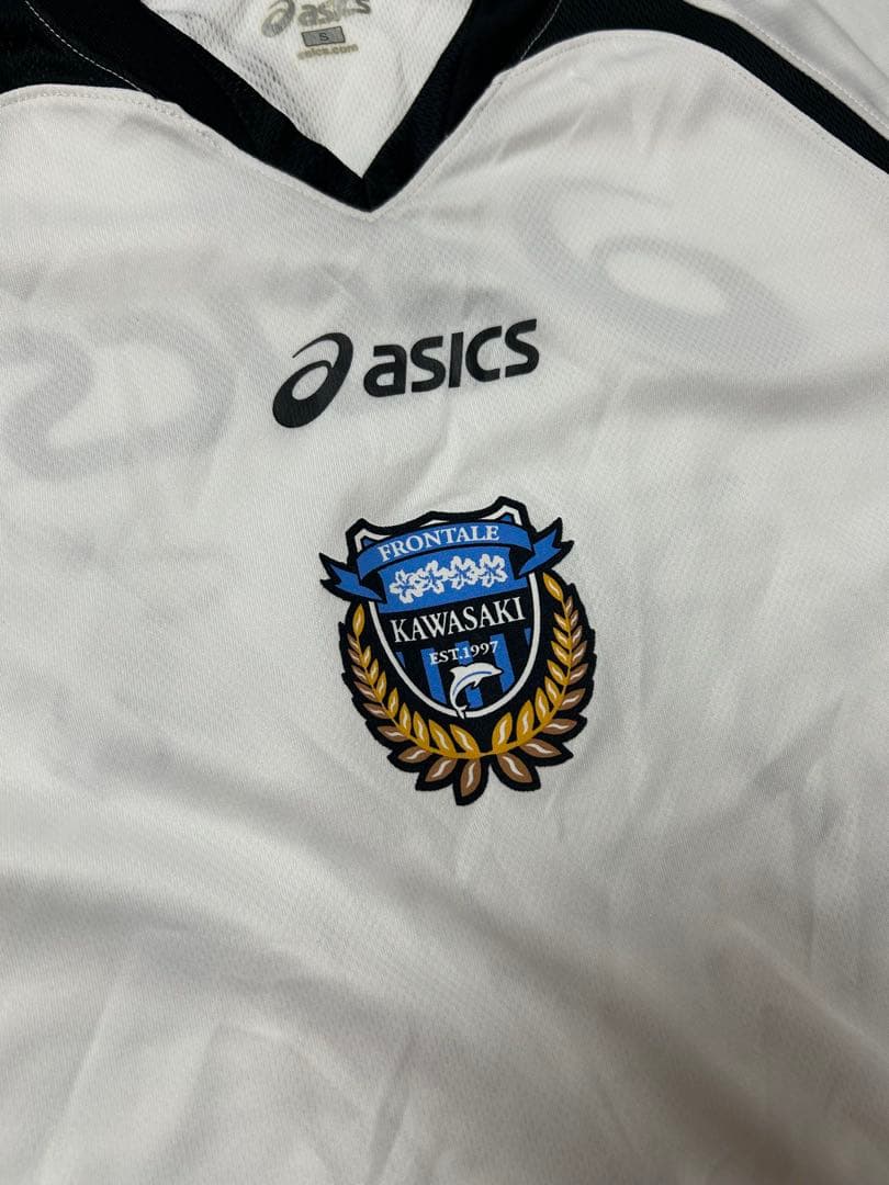 asics 川崎フロンターレ　サイン入り　ホワイト　長袖シャツ　Sサイズ