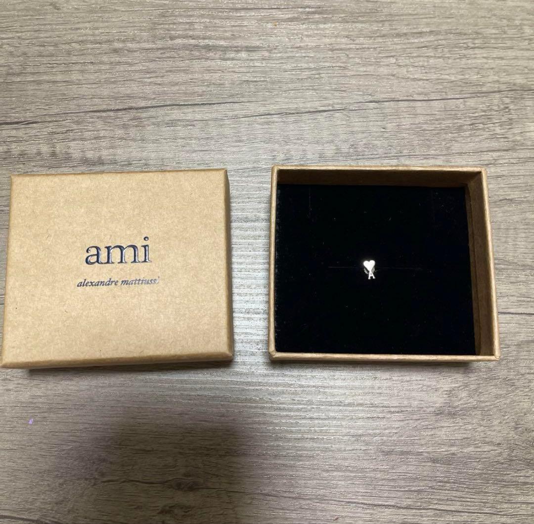 AMI PARIS ハート型 シングルピアス シルバー BOX付き
