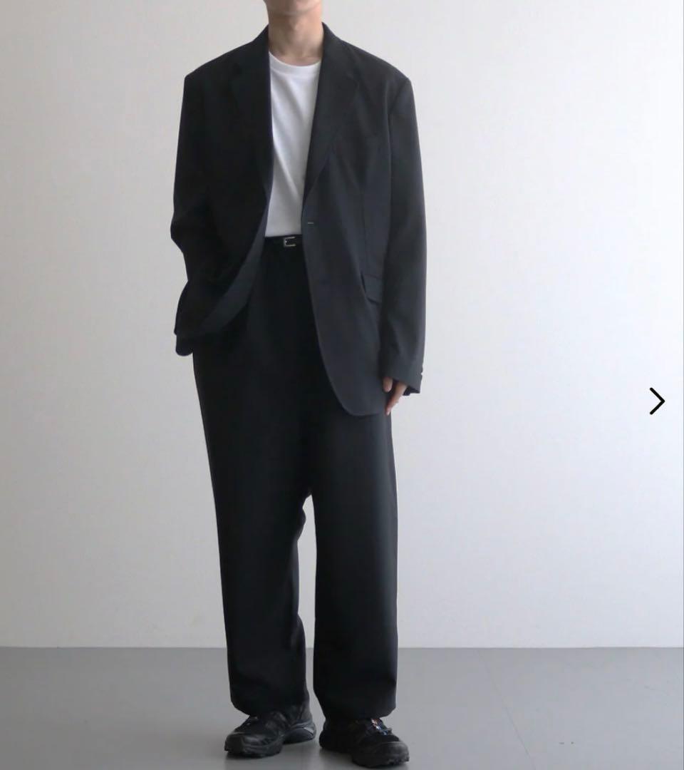 コムデギャルソンオム　ウールギャバパンツ　ダークネイビー