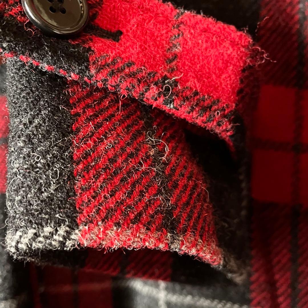 BEAMS BOYハリスツイードバルマカンコート 23FW レッドチェック