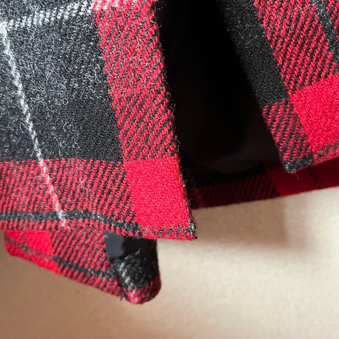 BEAMS BOYハリスツイードバルマカンコート 23FW レッドチェック