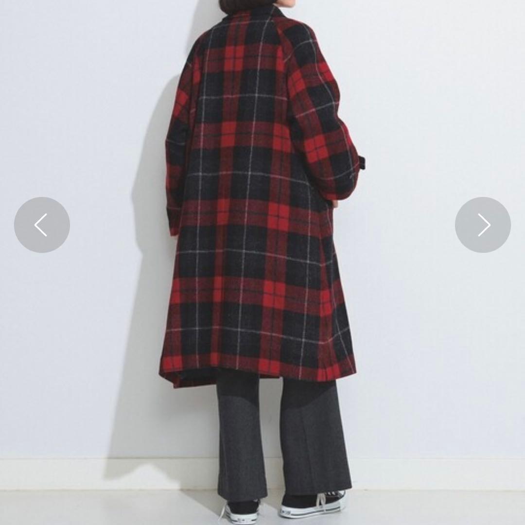 BEAMS BOYハリスツイードバルマカンコート 23FW レッドチェック