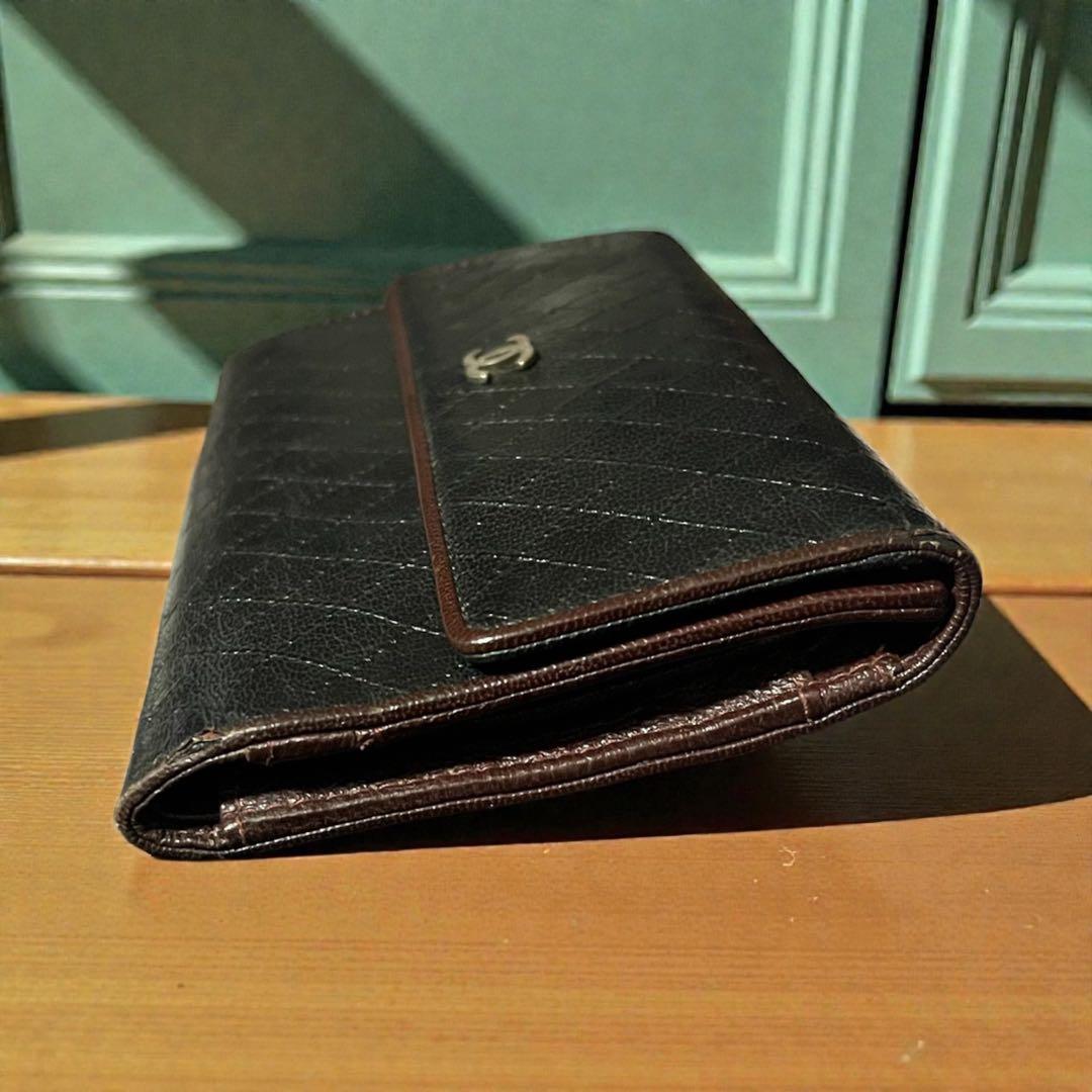 CHANEL シャネル 長財布 ビコローレ フラップウォレット ブラック