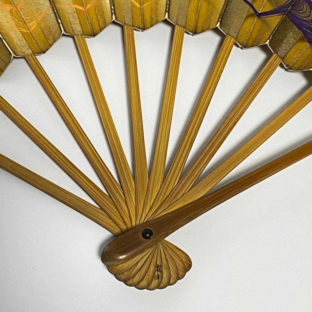 【51】舞扇子 十松屋福井扇鋪 紙箱 袋付 金赤緑青紫オレンジ白 霞雲