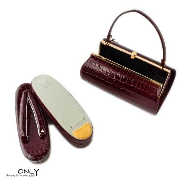 6614 振袖用 草履バッグセット 高級合皮 幅広草履 新品