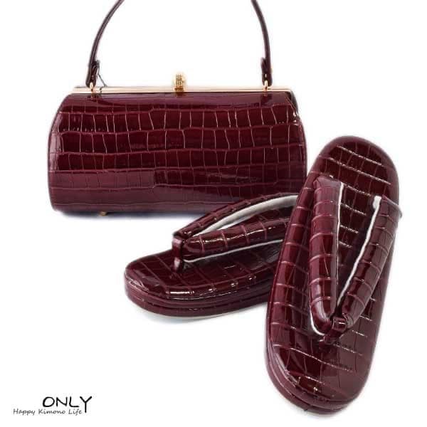 6614 振袖用 草履バッグセット 高級合皮 幅広草履 新品