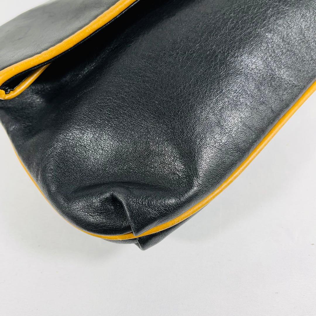 【人気】Celine セリーヌ　クラッチバッグ マカダム オールレザーブラック