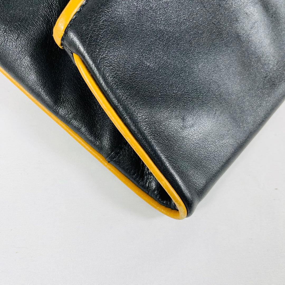 【人気】Celine セリーヌ　クラッチバッグ マカダム オールレザーブラック