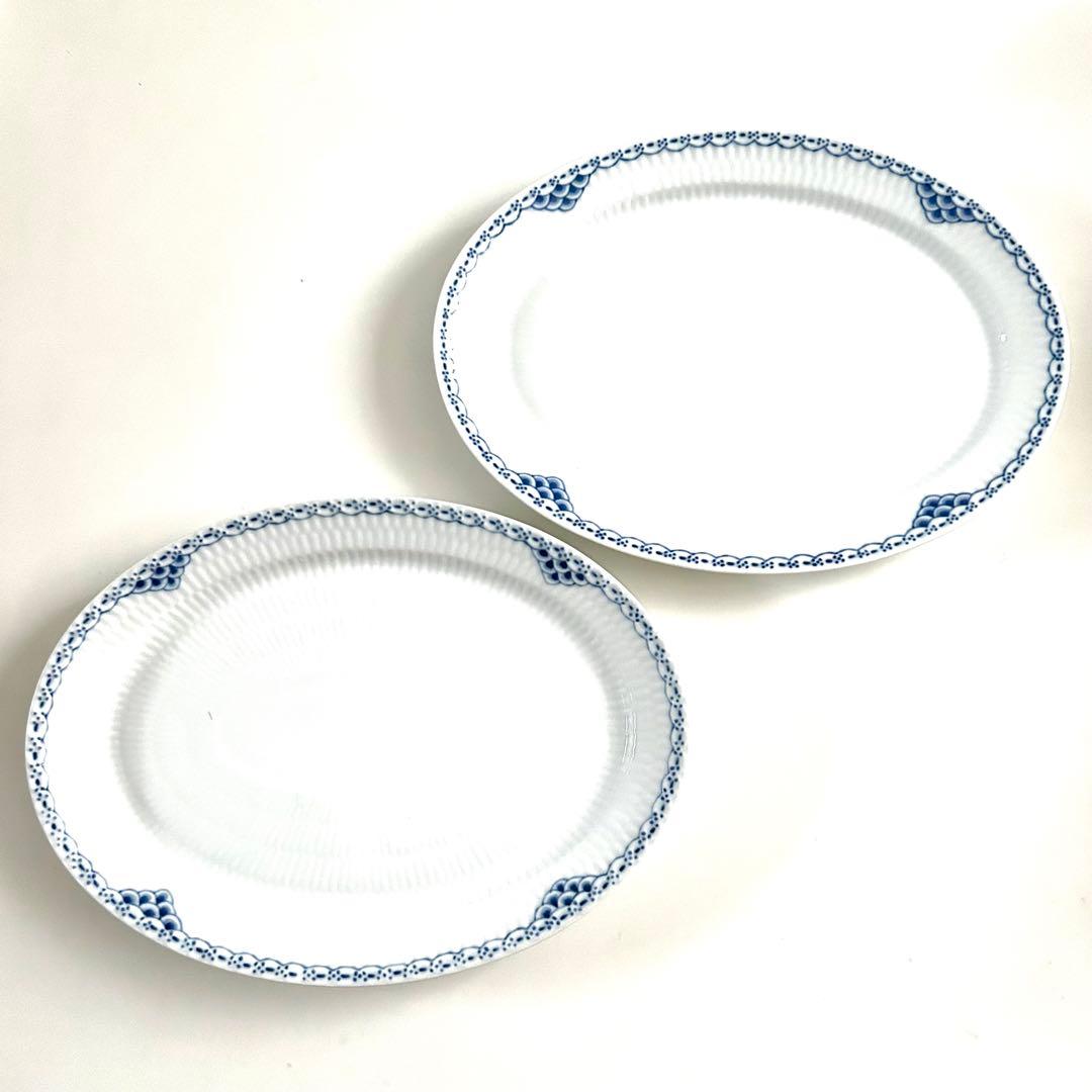 新品 ロイヤルコペンハーゲン ブループリンセス オーバルディッシュ28cmレース