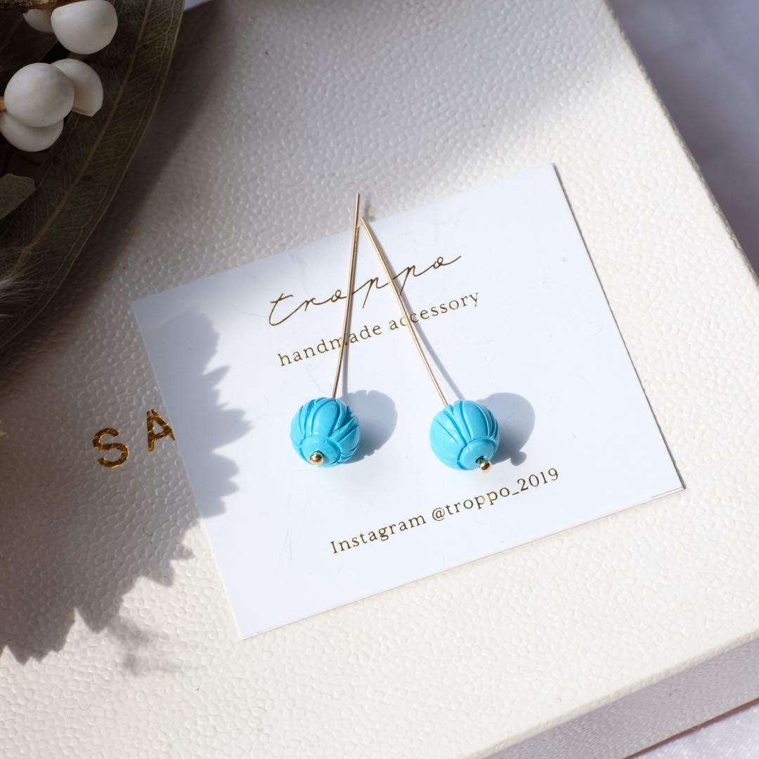 Kaya♦︎14kgfピーチオレンジドラゴンスケールカービングネックレス