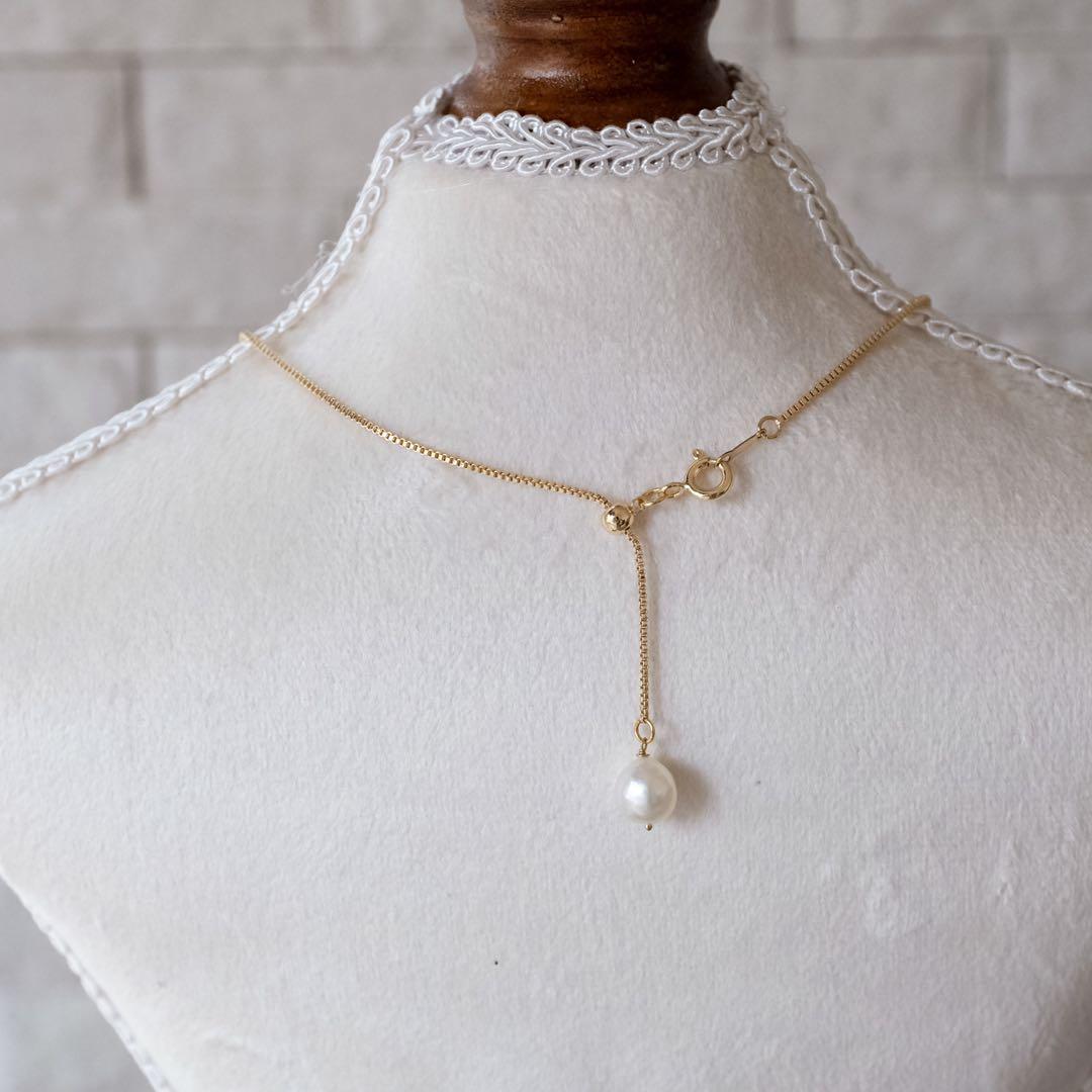 Kaya♦︎14kgfピーチオレンジドラゴンスケールカービングネックレス