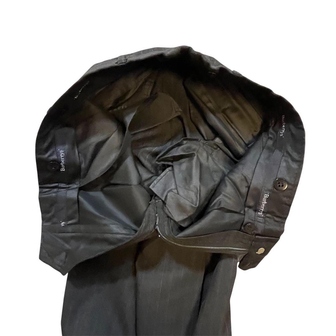 【極美品】バーバリーズ ストライプ ビジネススーツ アメリカ製 M グレー