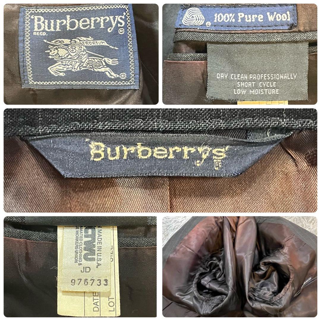 【極美品】バーバリーズ ストライプ ビジネススーツ アメリカ製 M グレー