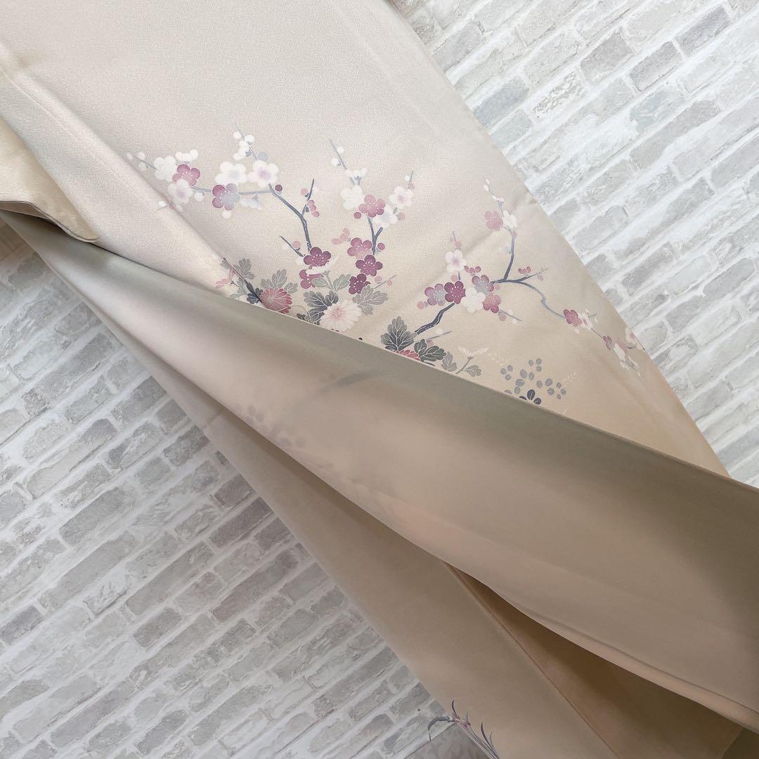 訪問着　フルセット　友禅　菊と梅　儚さ　入学式　卒業式　着物　H6