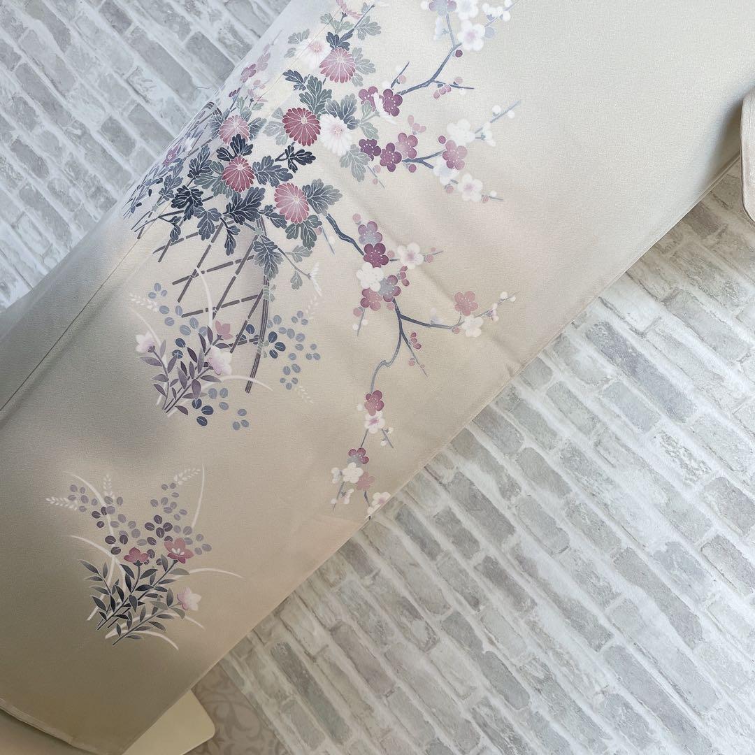 訪問着　フルセット　友禅　菊と梅　儚さ　入学式　卒業式　着物　H6