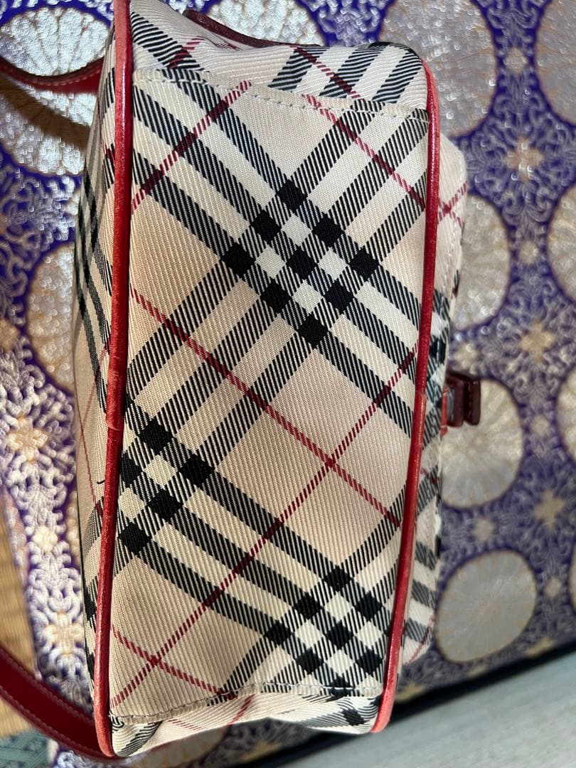 BURBERRY チェック柄ショルダーバッグ ベージュ/レッド