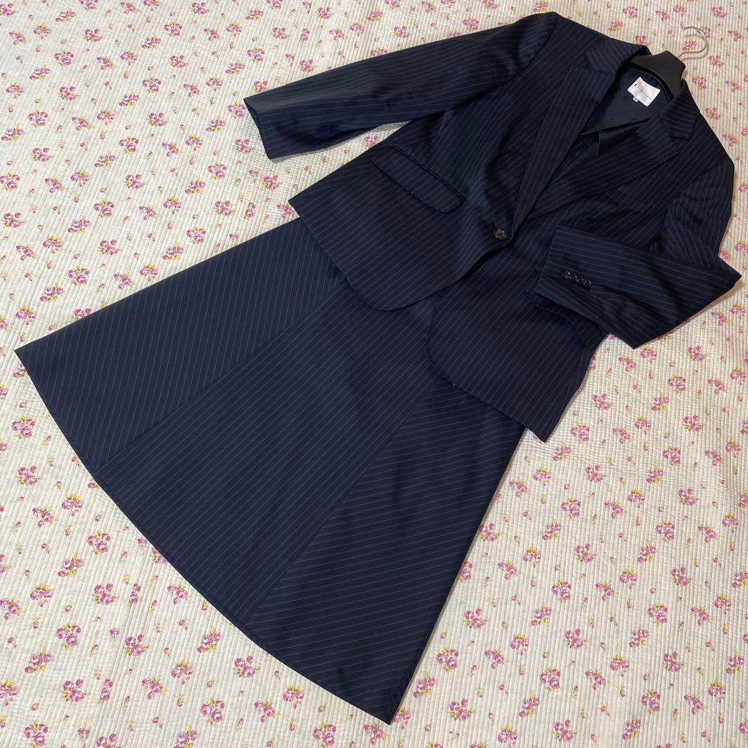 クミキョク 組曲 スカートスーツ 上6下5 W76 3点セット 濃紺 春秋DMW