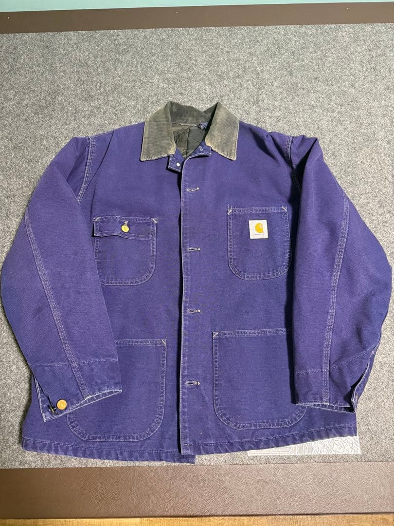 超スペシャル 80s カーハート チョアコート 44 ネイビー　フェード　茄子紺