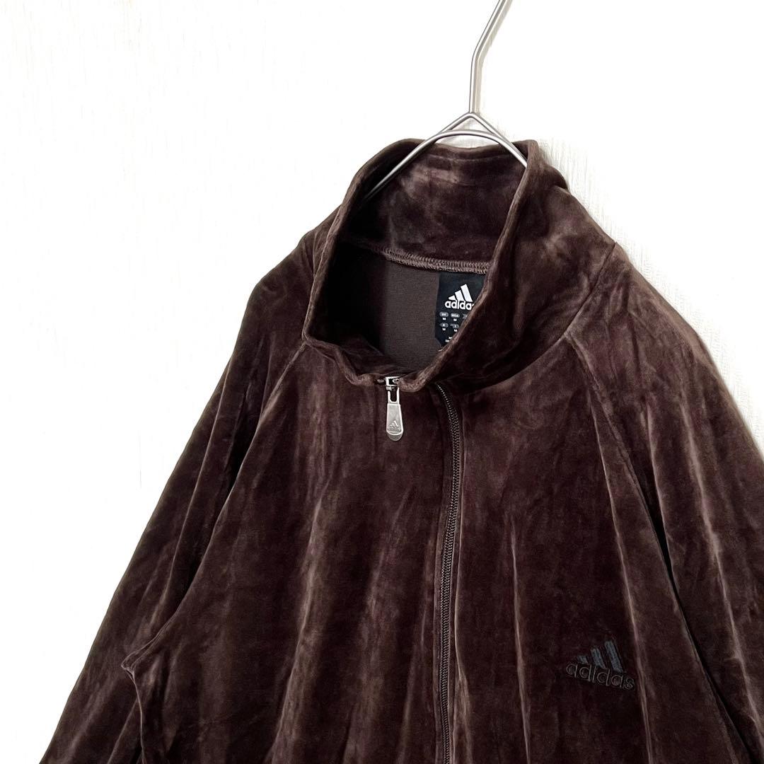 【人気のベロア‼️】adidas ジャージトラックジャケット O ブラウン 古着