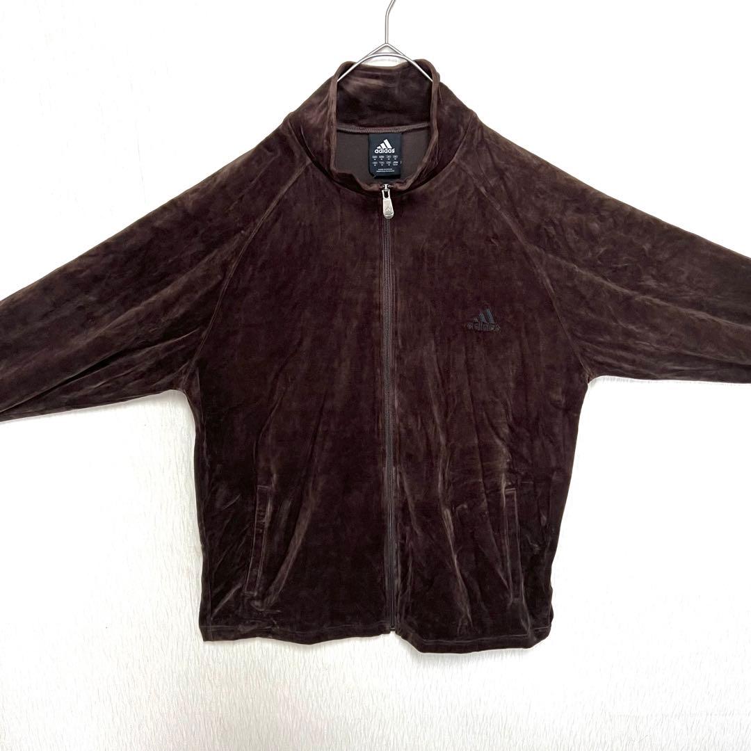 【人気のベロア‼️】adidas ジャージトラックジャケット O ブラウン 古着