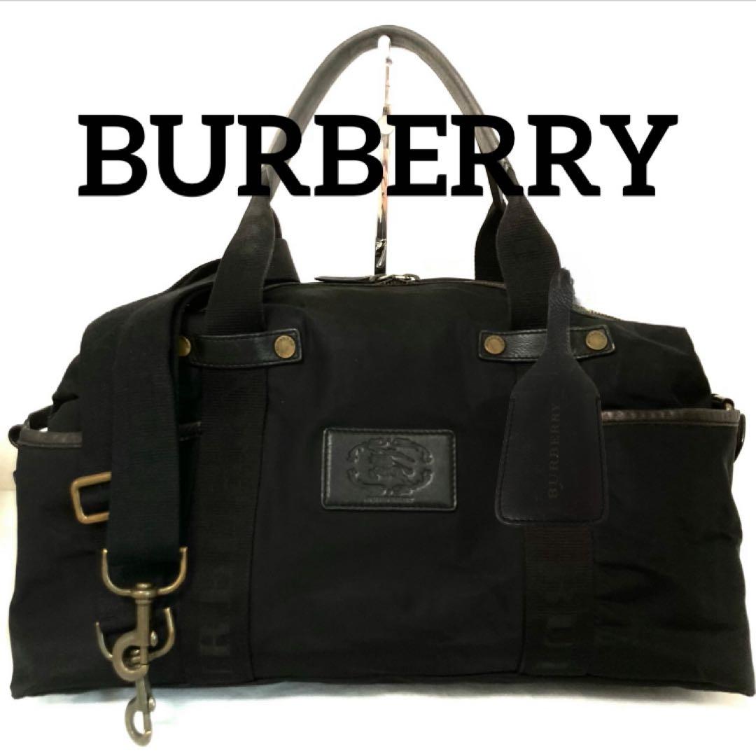良品　Burberry バーバリー　ショルダーバッグ　トートバッグ　黒　ボストン