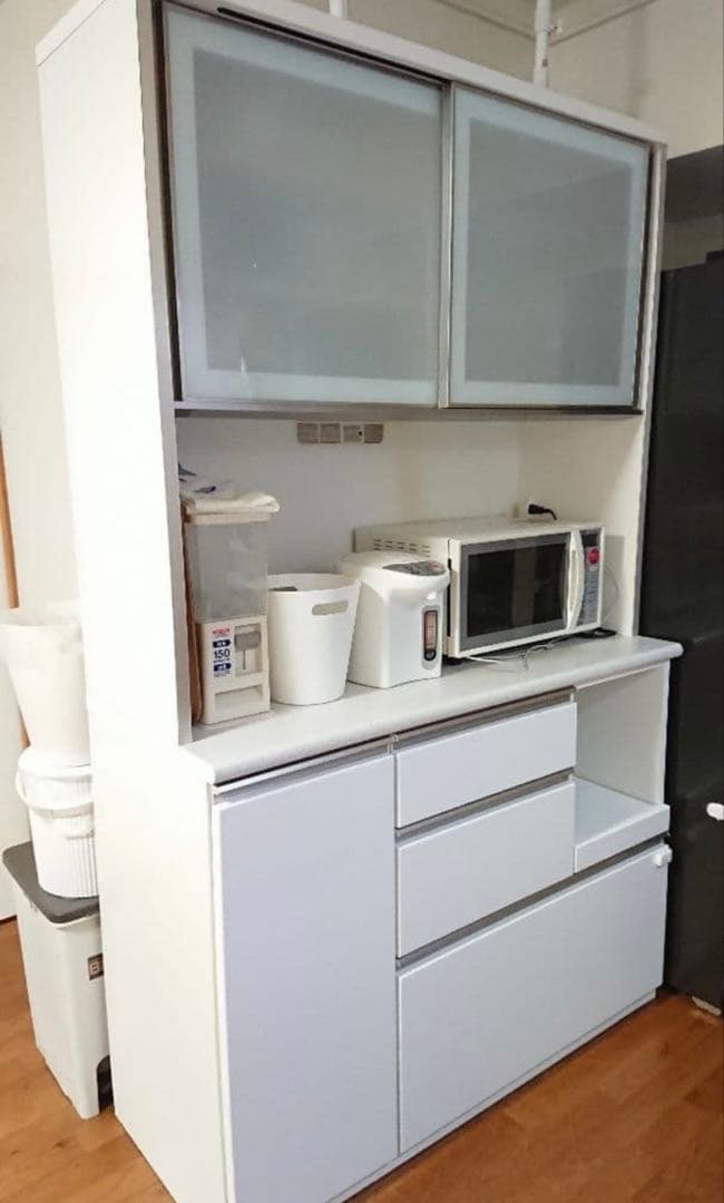 ホワイト レンジボード 収納　キッチンボード