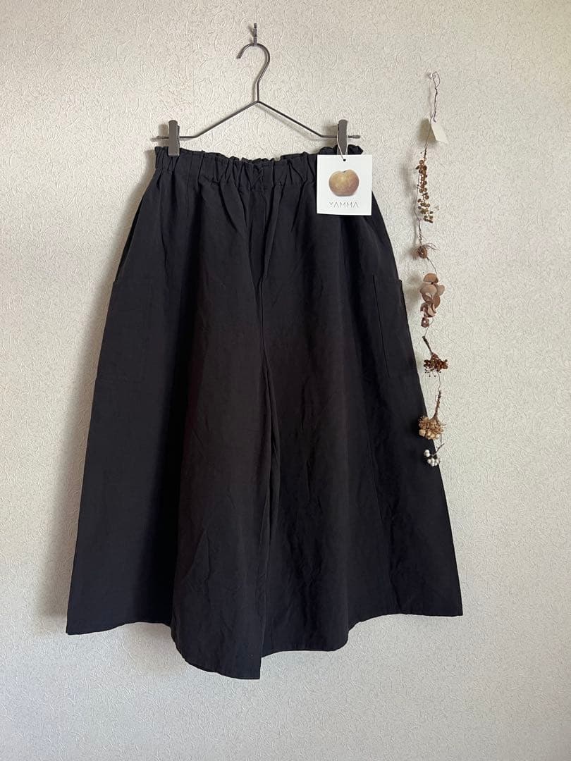 【極美品】YAMMA産業　会津木綿　キュロットパンツ　ロングロング丈　スミクロ