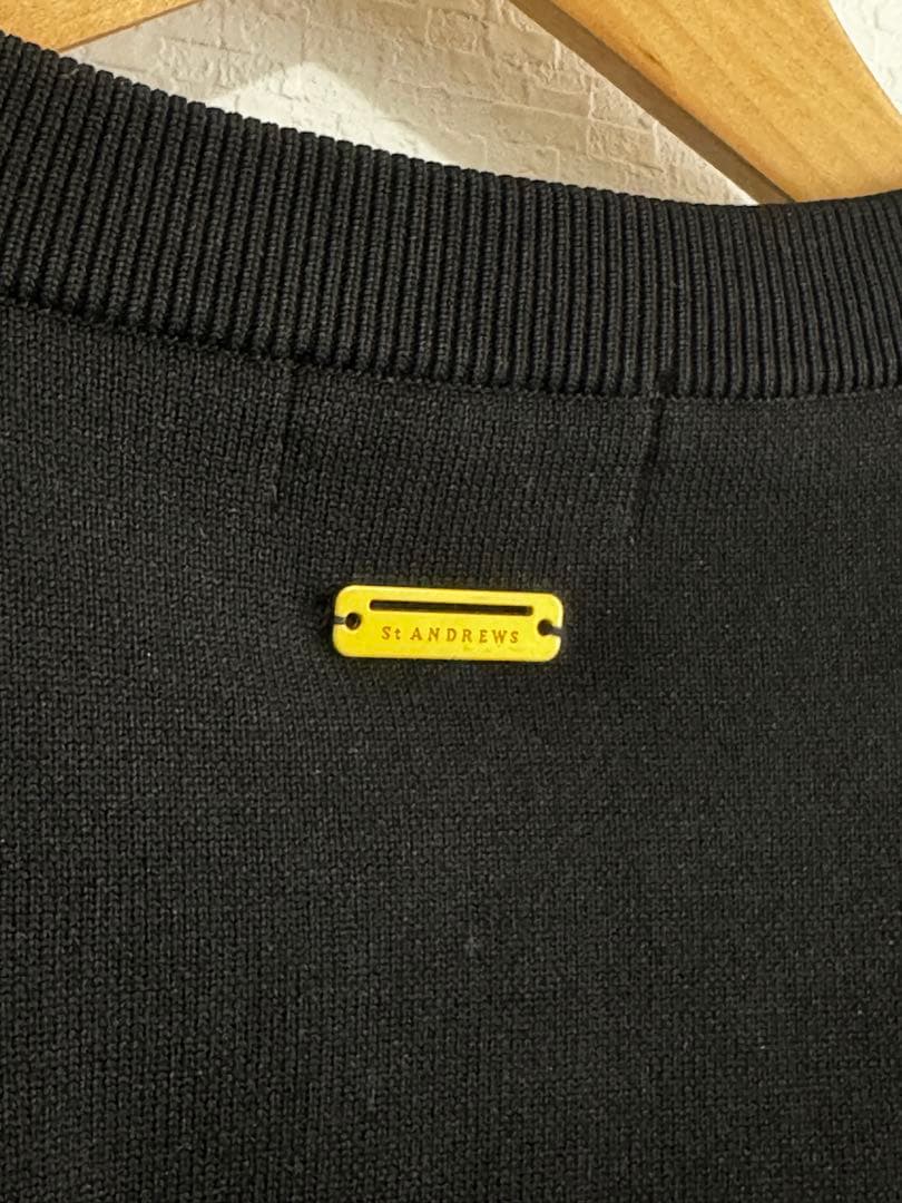 St ANDREWS 12G天竺×リンクス裏地付きクルーネックニットプルオーバー