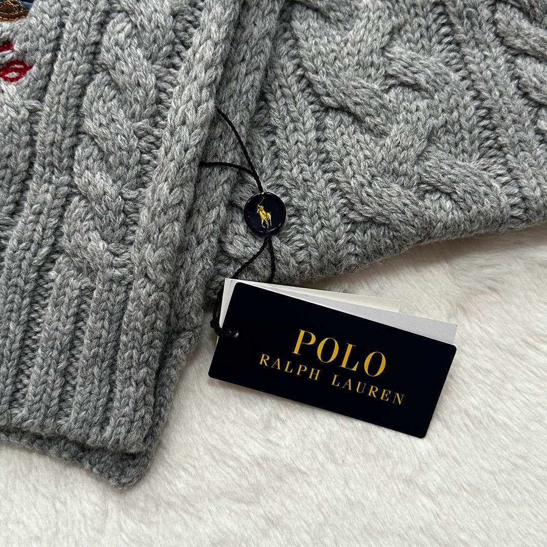 POLO RALPH LAUREN ポロベア ケーブルマフラー グレー