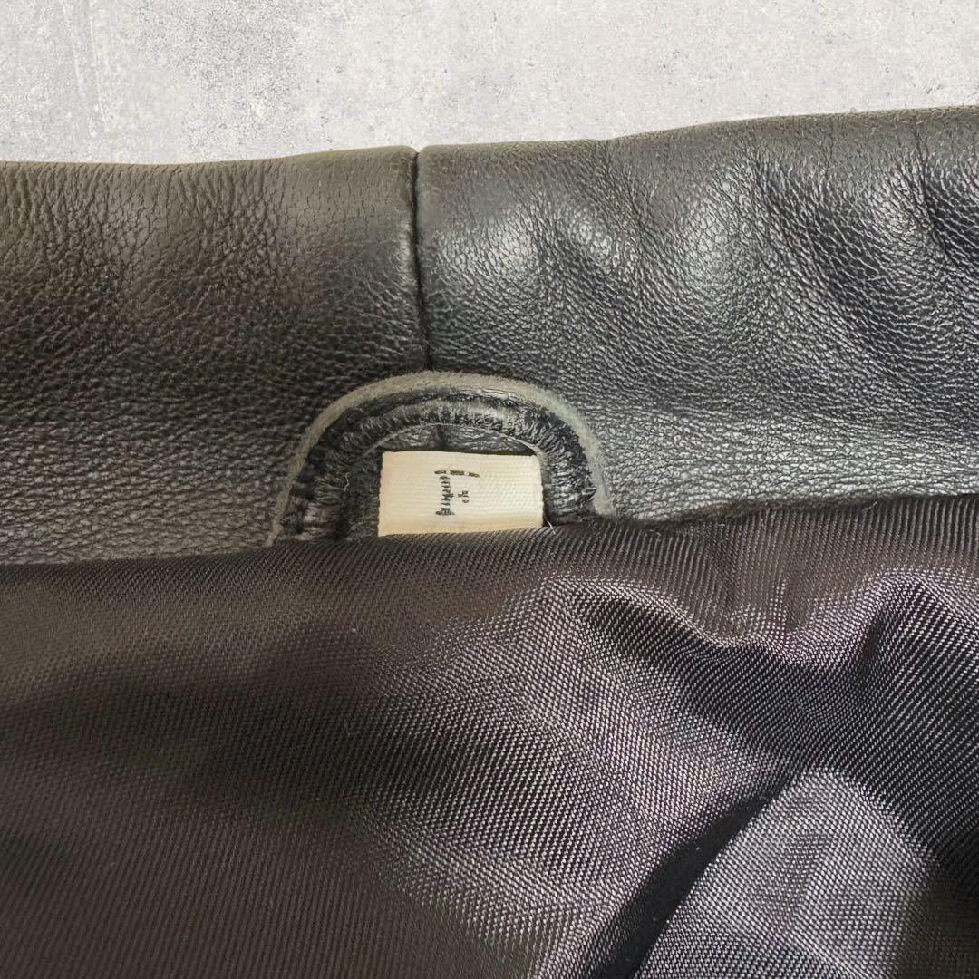 【本革】短丈 立体シルエット レザージャケット 黒 ラグラン 90sヴィンテージ