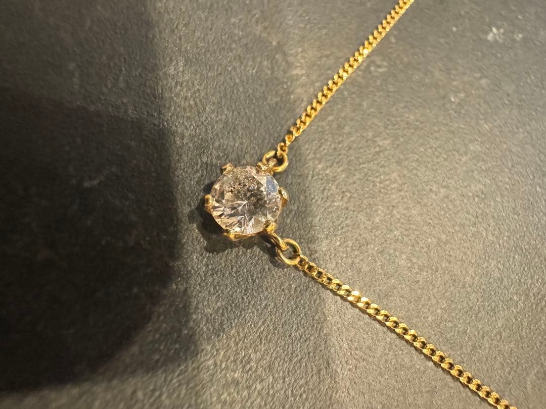 ダイヤモンド　ネックレス　K18 一粒　ゴールド　シンプル