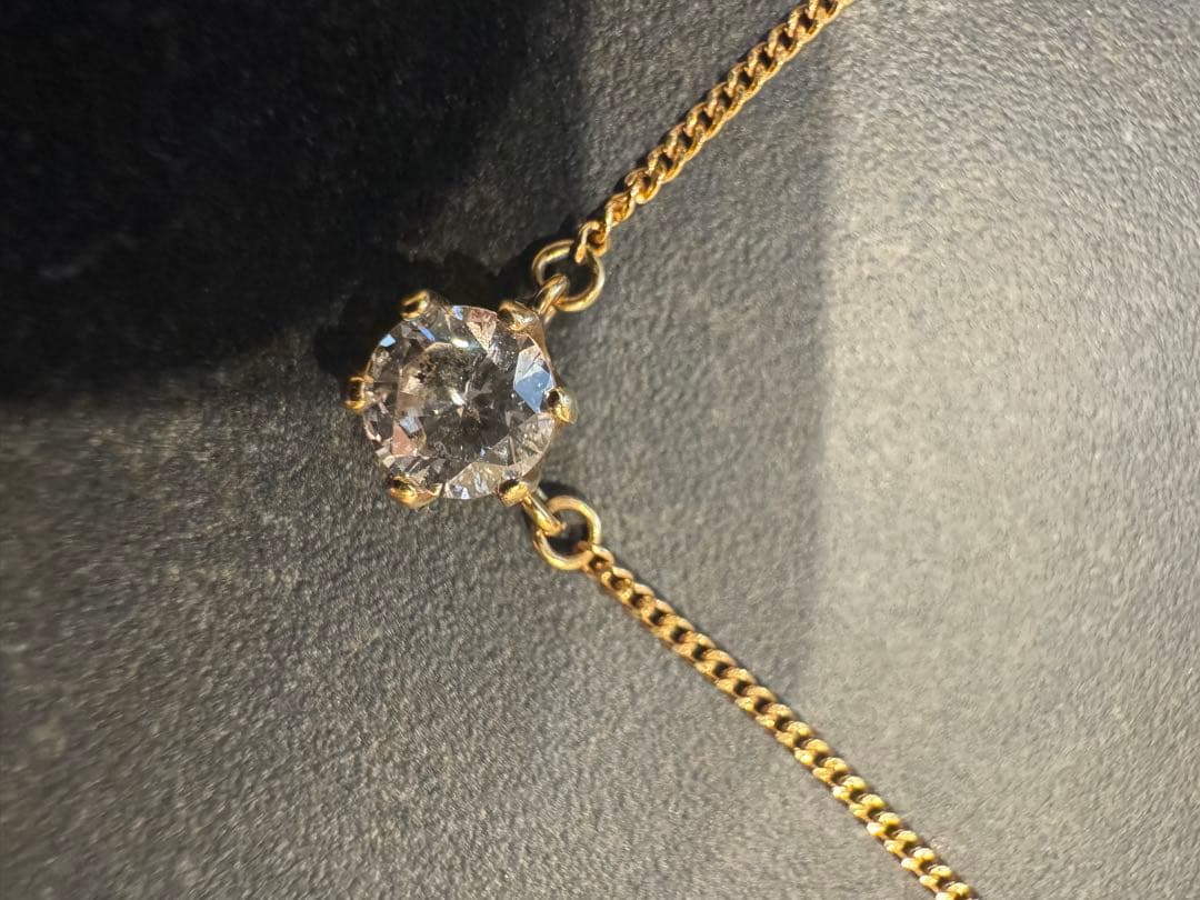 ダイヤモンド　ネックレス　K18 一粒　ゴールド　シンプル