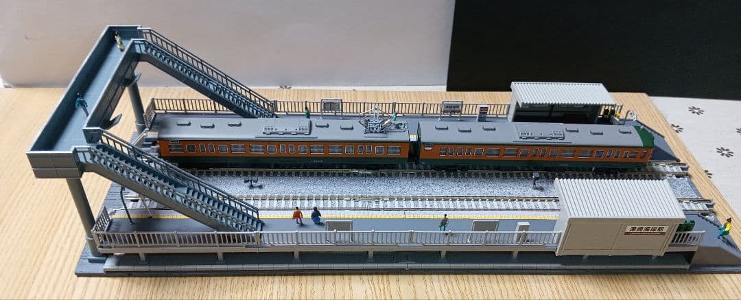 Nゲージ 対向式ホームセット（レール付き）ジオラマ ②