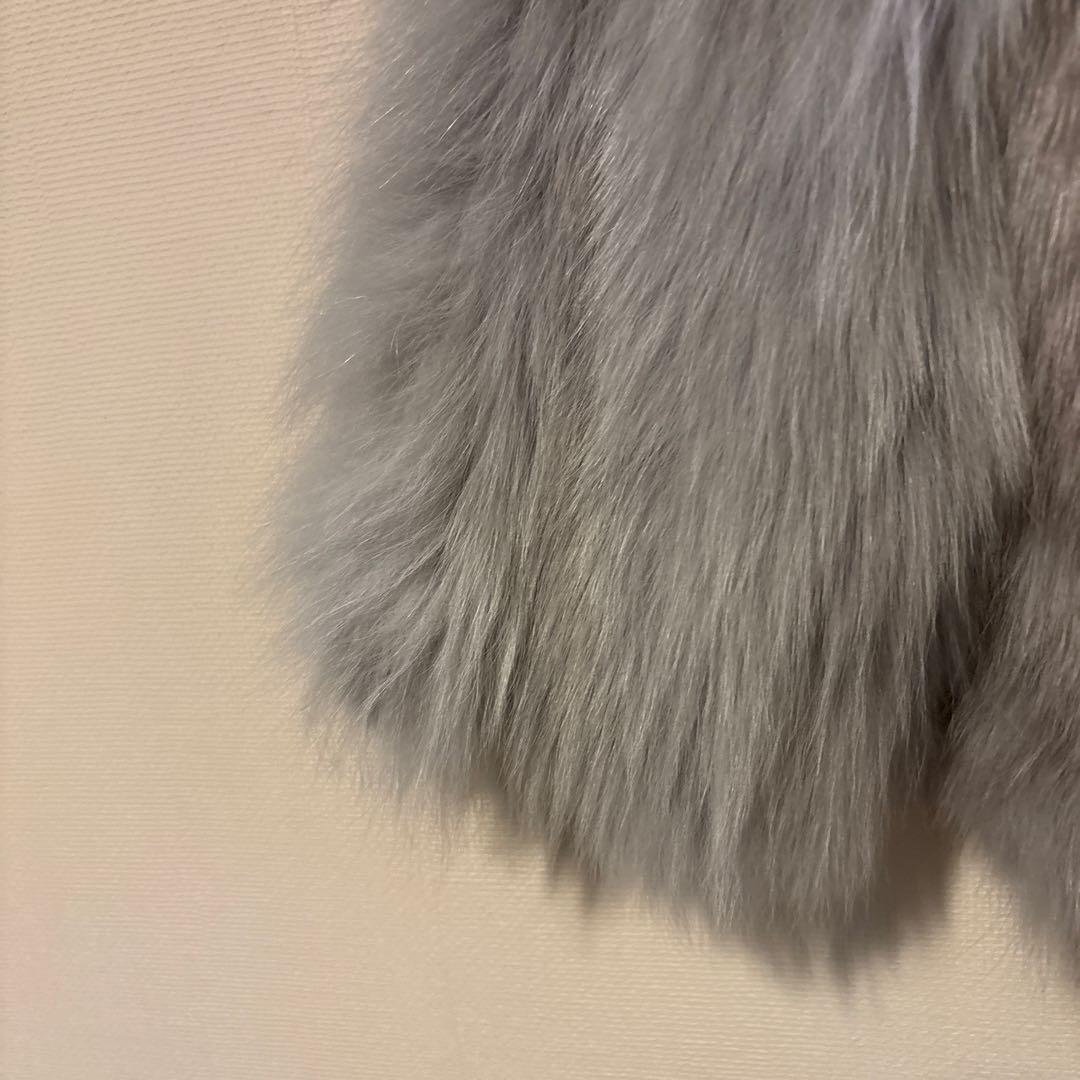 高級リアルファー ジャケット 定価15万円 程グレー系 毛皮 アウター