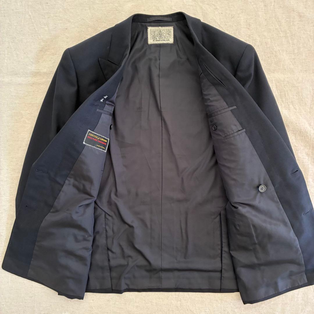 スーツセットアップ ダブルブレスト 3B ブラック カシミヤ100% 成人式