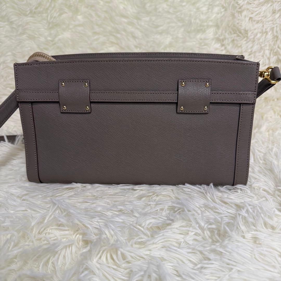 美品❕decobranche 花柄ショルダーバッグ グレー レザー