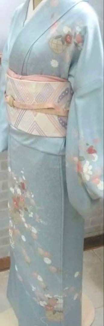 【美品】訪問着　袋帯　結婚式　水色
