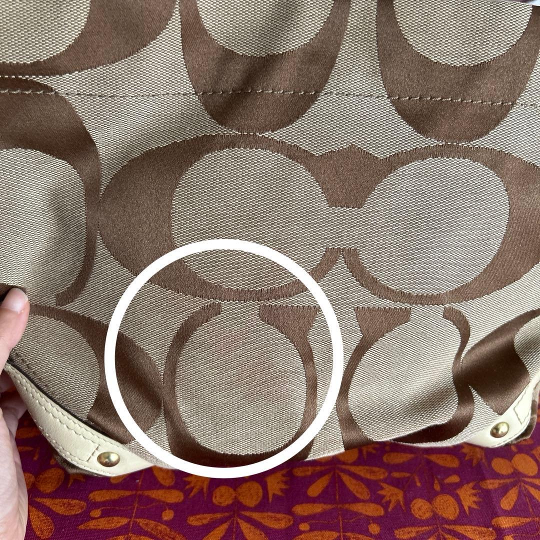 コーチ ワンショルダーバッグ ブラウン ラージ シグネチャー