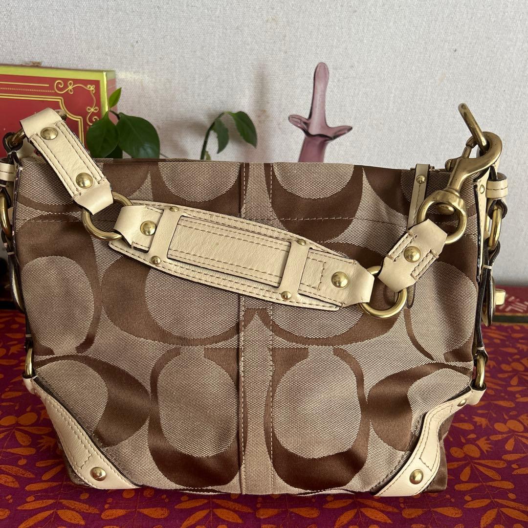 コーチ ワンショルダーバッグ ブラウン ラージ シグネチャー