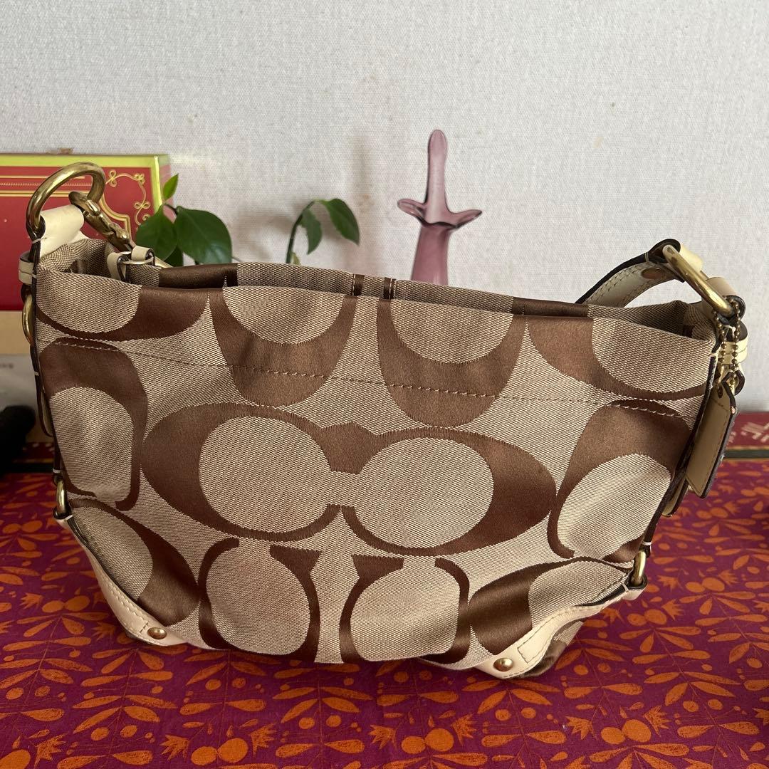 コーチ ワンショルダーバッグ ブラウン ラージ シグネチャー