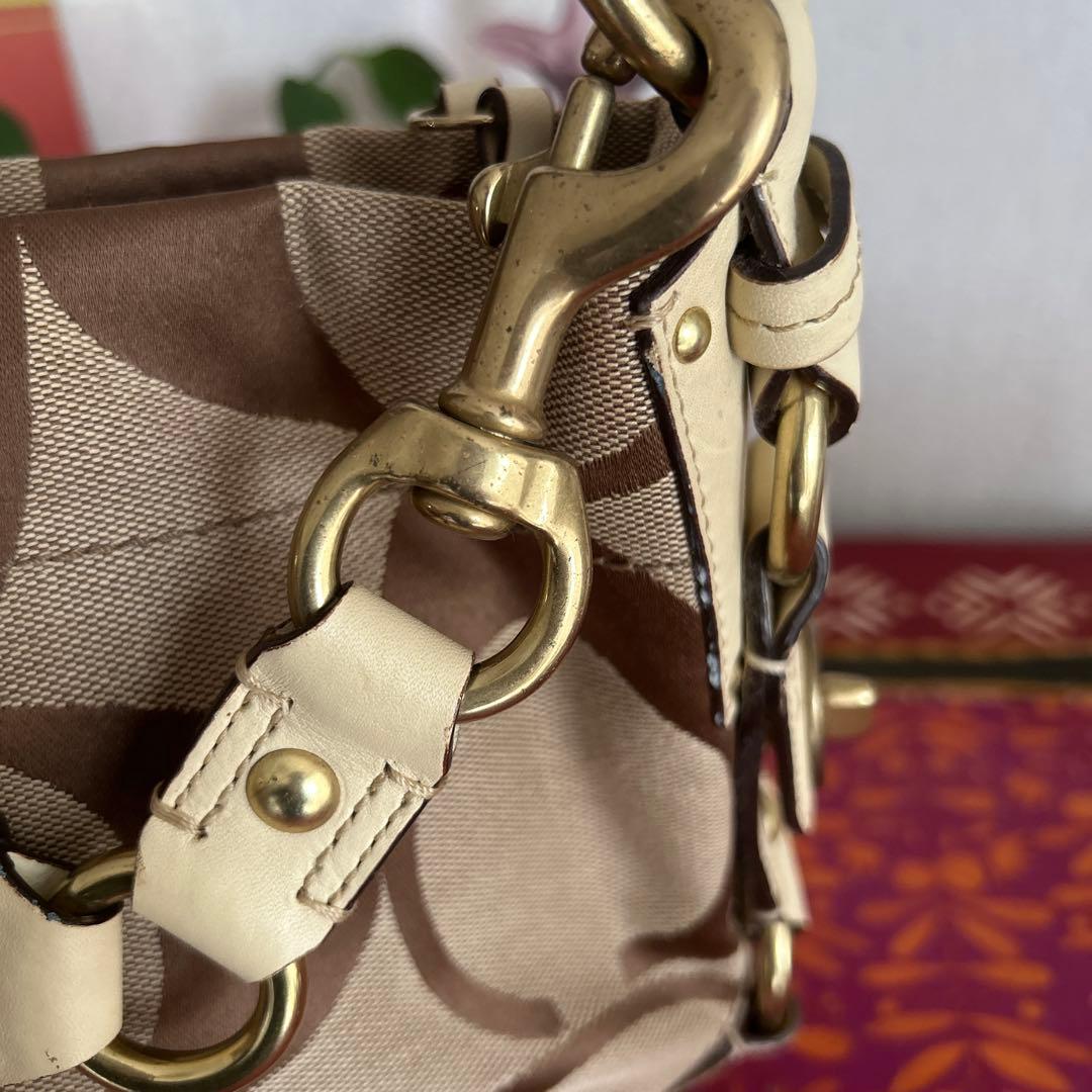 コーチ ワンショルダーバッグ ブラウン ラージ シグネチャー