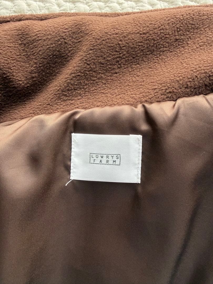 【美品】ローリーズファーム チェックモンスターショートコート　ブラウン