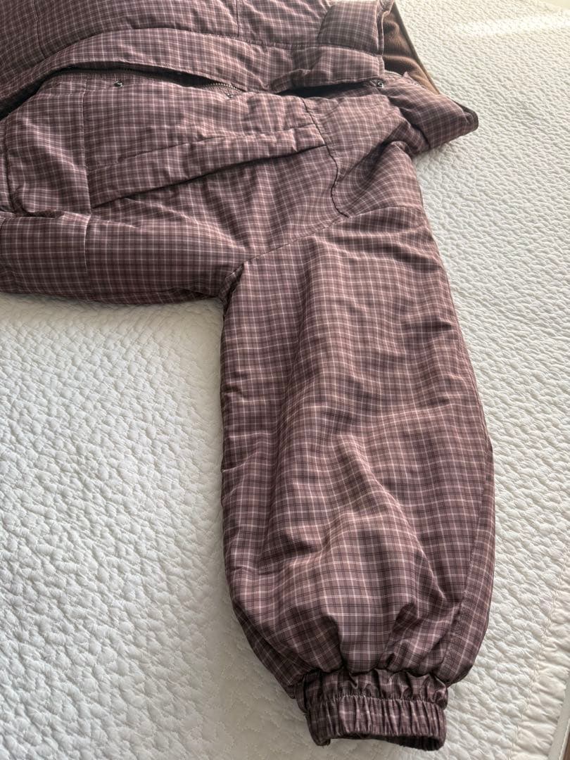 【美品】ローリーズファーム チェックモンスターショートコート　ブラウン