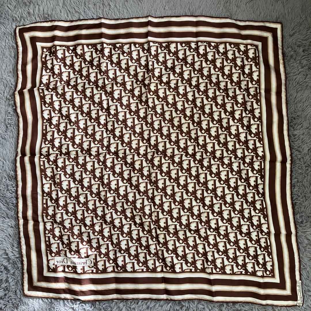 3F 希少 クリスチャンディオール スカーフ トロッター柄 総柄 デザイン