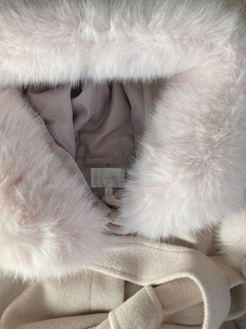 rienda リエンダ　ウールMIXフードポンチョコート