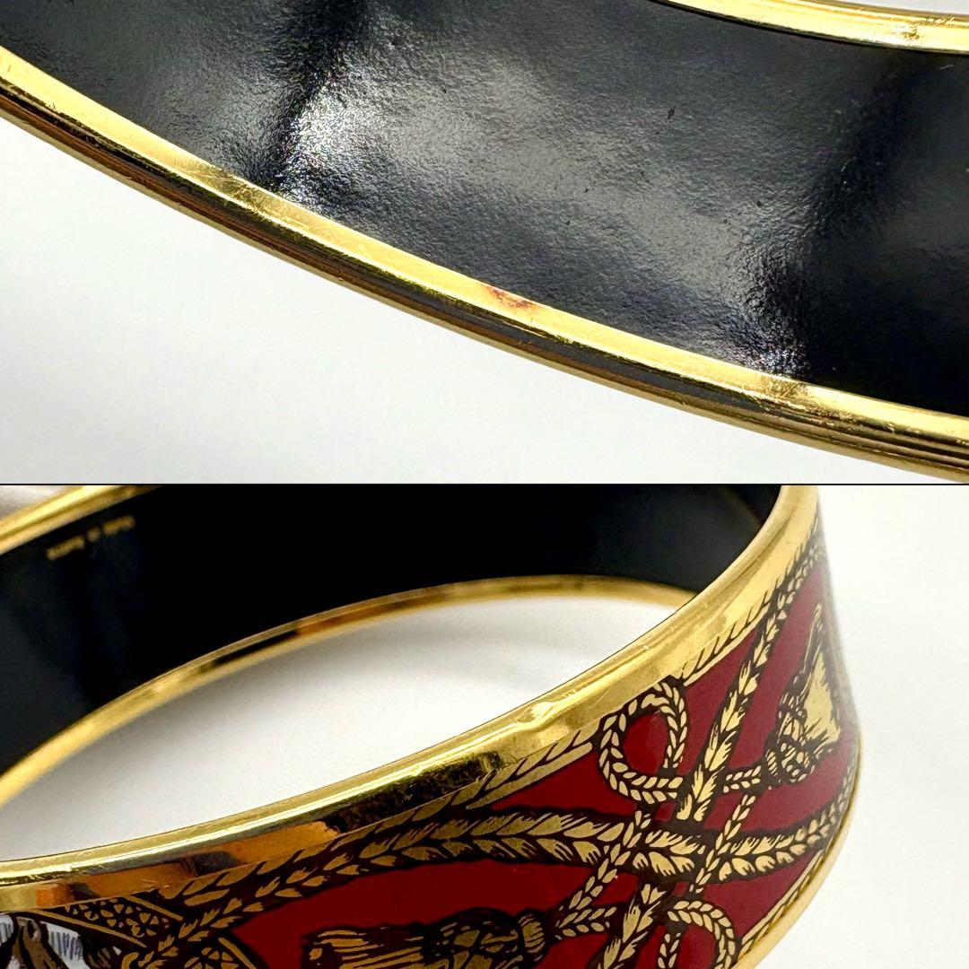 HERMES エルメス バングル ブレスレット エマイユGM 七宝焼 ホース 馬