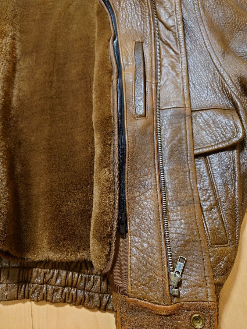 ​【メンテ済LL】G-1 レザージャケット 羊革 本革 フライトジャケット ボア